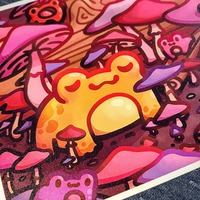 Frog and Fungus Mini Print - Thumbnail 3