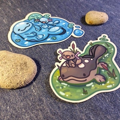 Wooper, quagsire, and clodsire stickers