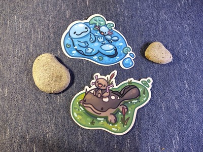 Wooper, Quagsire, and Clodsire Stickers