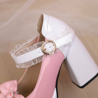 Sweet Bowknot Lacy Strap Platform High Heels - Thumbnail 3