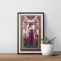 Inuyasha Art Print | Gold Metallic Inuyasha & Kagome Painting | Sesshoumaru Print | Isekai Tarot Collector Print  - Thumbnail 4