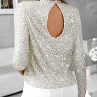 Fashion Long Sleeved Temperament Bead Top - Thumbnail 4