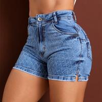 Women'S Hot Diamond Tight Denim Shorts - Thumbnail 3