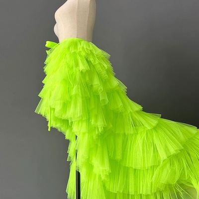Lime green high low tulle skirt, wedding bridesmaid tulle skirt outfit,  romantic custom plus size