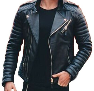 Men Leather Jacket Coat Motorcycle Biker Slim Fit Outwear Jackets