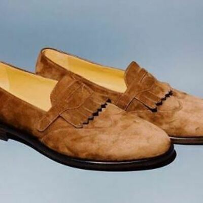 Men suede leather classical premium brown moccasin loafer slip on handmade shoes