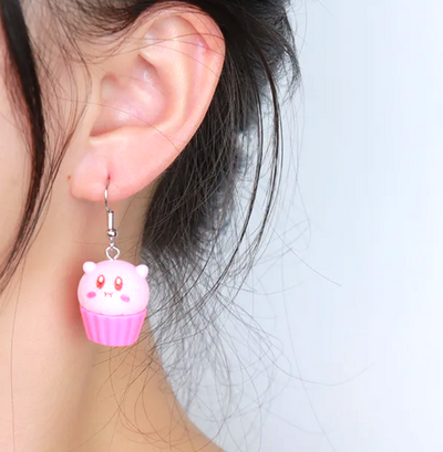 KIRBY CUPCAKE EARRINGS