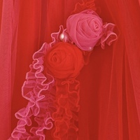 High Low Tulle Skirt, Red Layered Tulle Tutu Skirt Outfit , Plus Size  Ruffle Tulle Skirt  - Thumbnail 1