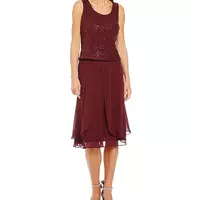 Elegant Sequined Lace Chiffon Mother of the Bride Groom Dresses With Long Sleeve Jacket  - Thumbnail 1