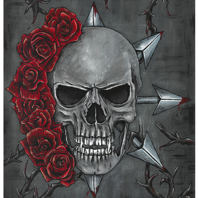 Roses and skull signed art print