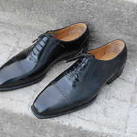 Crafted Leather Classic Men Black Calf Leather Dress Shoes - Thumbnail 1