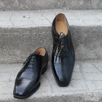 Crafted Leather Classic Men Black Calf Leather Dress Shoes - Thumbnail 3
