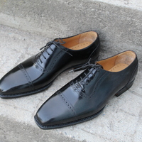 Crafted Leather Classic Men Black Calf Leather Dress Shoes - Thumbnail 5