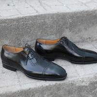 Crafted Leather Classic Men Black Calf Leather Dress Shoes - Thumbnail 6