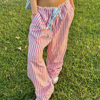 RETRO STRIPED WIDE LEG PANTS - Thumbnail 4