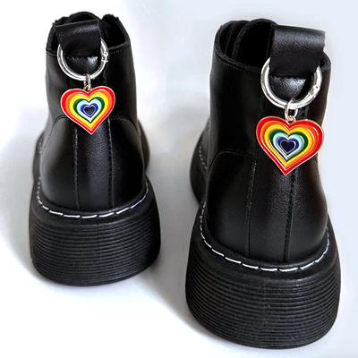 Rainbow heart shoes buckles ( 2pcs )