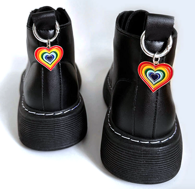 RAINBOW HEART SHOES BUCKLES ( 2pcs )