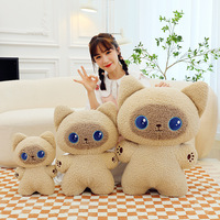 Cartoon Siamese Cat Doll Blue Eyed Cat Plush Toy - Thumbnail 1
