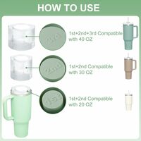 Ice Cube Tray for Stanley Cup, Silicone Ice Cube Maker With Lid for 30-40oz Tumbler, for Chilling Whiskey, Cocktails, Drinks, Coffee - Thumbnail 2