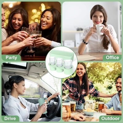 Ice cube tray for stanley cup, silicone ice cube maker with lid for 30-40oz tumbler, for chilling whiskey, cocktails, drinks, coffee