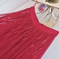 Red Sequin Skirt Outfit,  Sparkle Tulle Skirt,  Plus Size Tulle Maxi Skirt,  Sequined Party Skirt - Thumbnail 5