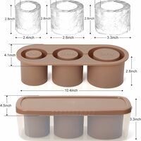 Ice Cube Tray for Stanley Cup, Silicone Ice Cube Maker With Lid for 30-40oz Tumbler, for Chilling Whiskey, Cocktails, Drinks, Coffee - Thumbnail 2