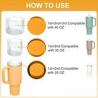 Ice Cube Tray for Stanley Cup, Silicone Ice Cube Maker With Lid for 30-40oz Tumbler, for Chilling Whiskey, Cocktails, Drinks,  - Thumbnail 7