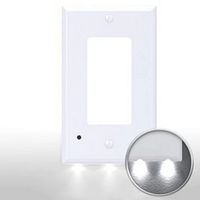 4 Pcaks Wall Outlet Plate LED Guide Night Light, Illuminated Plug Cover With Sensor Inductive guide night light Easy Snap On No Wire Or Battery - Thumbnail 7