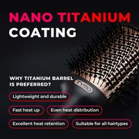 2-in-1 Titanium Hot Air Blow Hair Dryer Brush in One with Oval Barrel Hair Styler for Smooth Frizz-Free Results for all hair types - Thumbnail 5