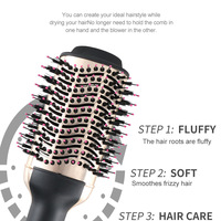 2-in-1 Titanium Hot Air Blow Hair Dryer Brush in One with Oval Barrel Hair Styler for Smooth Frizz-Free Results for all hair types - Thumbnail 4
