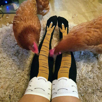 Chicken Feet Socks Day Creative Over-knee Socks Ostrich Pattern Gym Funny Male Calf Thin Stockings - Thumbnail 14