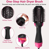 One Step Hot Air Hair Dryer Brush Salon Negative Electric Blow Dryer Rotating Curler Ion Hair Straightener Brush for Fast Drying Straightening Curl - Thumbnail 8