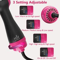 One Step Hot Air Hair Dryer Brush Salon Negative Electric Blow Dryer Rotating Curler Ion Hair Straightener Brush for Fast Drying Straightening Curl - Thumbnail 13
