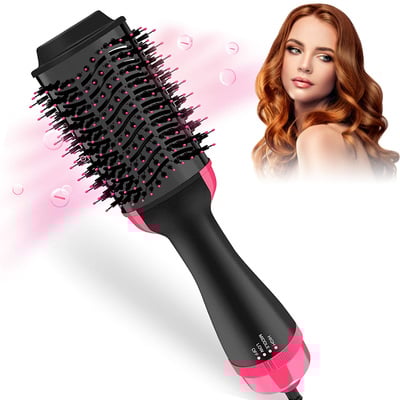 One step hot air hair dryer brush salon negative electric blow dryer rotating curler ion hair straightener brush for fast drying straightening curl