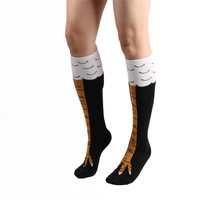Chicken Feet Socks Day Creative In tube socks Ostrich Pattern Gym Funny Male Calf Thin Stockings - Thumbnail 1