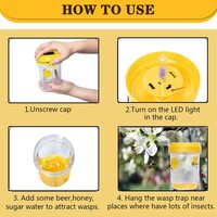 1PCS Solar Wasp Traps Outdoor Hanging Jacket Traps Carpenter Bee Traps for Outside Hornet Trap, Bee Catcher, Insects Flies - Thumbnail 5