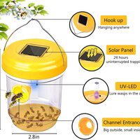 1PCS Solar Wasp Traps Outdoor Hanging Jacket Traps Carpenter Bee Traps for Outside Hornet Trap, Bee Catcher, Insects Flies - Thumbnail 1
