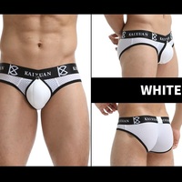 Wholesale 2PK Mens Underwear Ice Silk Mesh Perfortaed Pouch Quick-dry Briefs Underpants KX010SJ - Thumbnail 2