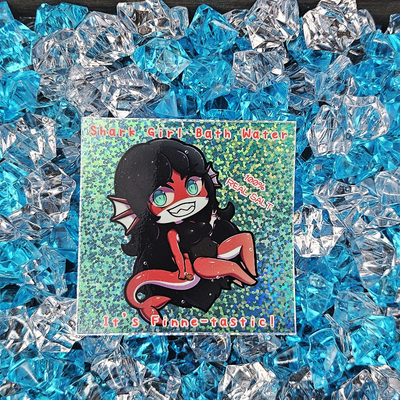 Shark girl bath water sticker