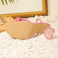 Beautiful Pink Butterfly Strappy High Heels Sandals - Thumbnail 5