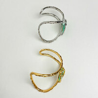 Vintage Wrapped Gem Bangle Bracelet - Thumbnail 5