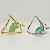 Vintage Wrapped Gem Bangle Bracelet - Thumbnail 4