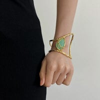 Vintage Wrapped Gem Bangle Bracelet - Thumbnail 3