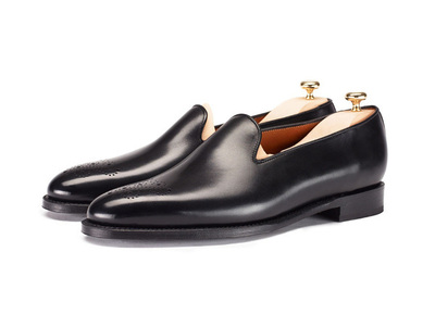 Black Moccasin Loafer Slip Ons Premium Leather Handmade Men Classical Shoes