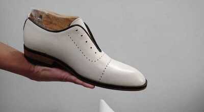 White Oxford Black Sole Cap Toe Genuine Leather Classical Handmade Men Shoes