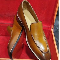 Men's Genuine White Leather Ankle High Long Brogue Wingtip Boots: White Leather Spectator Elegance - Thumbnail 4