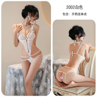 Sexy Openwork Jacquard Stockings Perspective Nightdress - Thumbnail 3