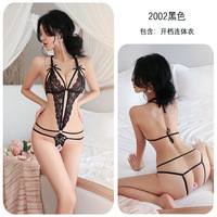 Sexy Openwork Jacquard Stockings Perspective Nightdress - Thumbnail 4