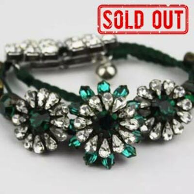 Green rhinestone bracelet