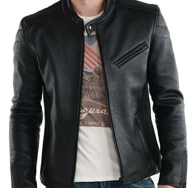 Men's handmade Genuine Lambskin Leather Jacket